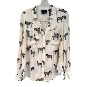 Maeve Animal Print Blouse in Cream and Black